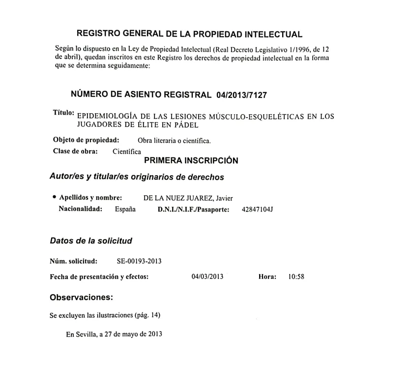 diploma epideomologia lesiones padel profesional diploma epideomologia lesiones padel profesional